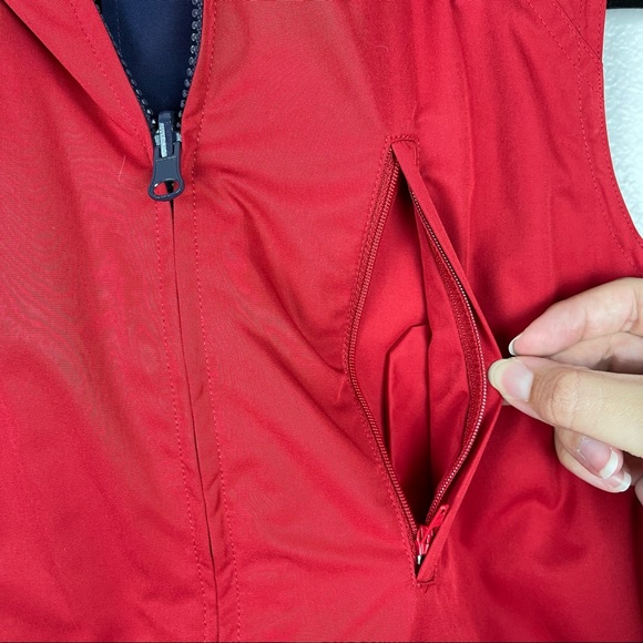 Ralph Lauren Reversible Red Blue Hooded Sleek Cinched Waist Vest M - Picture 7 of 8